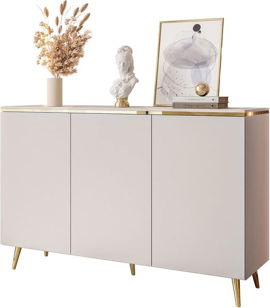 Matte kaschmirfarbene Design-Kommode mit moderner Optik fuer Wohn- und Schlafzimmer