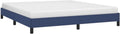 Blaues Stoffpolster-Doppelbett mit robustem Bettrahmen und integriertem Lattenrost, komfortables Standard-Schlafmoebel 160 x 200 cm