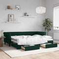Langlebiger Kiefernholz-Bettrahmen in Betonoptik mit festem Kopfteil und Lattenrost, pflegeleichtes Multifunktionsbett 90 x 200 cm fuer Jugend- und Gaestezimmer