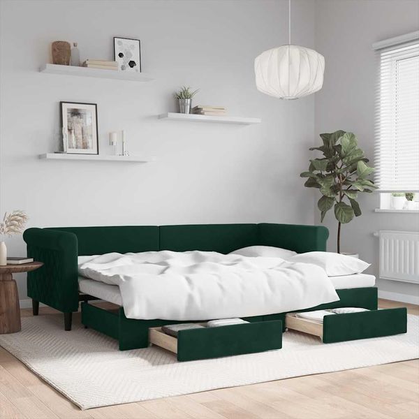 Langlebiger Kiefernholz-Bettrahmen in Betonoptik mit festem Kopfteil und Lattenrost, pflegeleichtes Multifunktionsbett 90 x 200 cm fuer Jugend- und Gaestezimmer