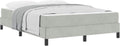 Rechteckiges hellgraues Stoff-Boxspringbett mit passender Komfortmatratze, robustes modernes Schlafmoebel 140 x 200 cm
