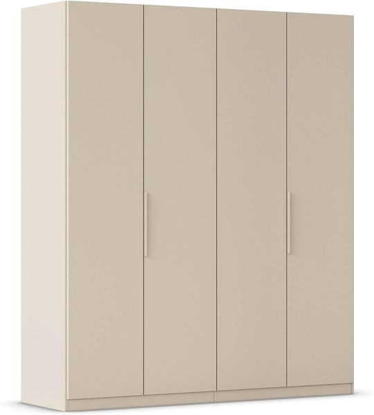 Geraeumiger beiger Garderobenschrank mit 181 cm Breite, grosszuegiger Stauraum fuer Schlafzimmertextilien und Kleidung