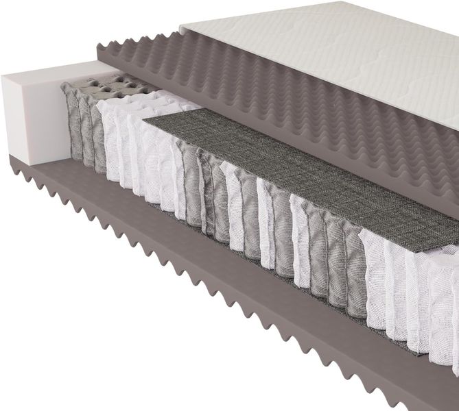 29 cm hohe 7-Zonen Taschenfederkernmatratze mit punktelastischer Polsterung und Boxspring-Feeling, Haertegrad H4, atmungsaktiv 100 x 200 cm