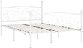 Stabiles weisses Metall-Doppelbett mit hochwertigem Lattenrostsystem, langlebiges modernes Schlafzimmermoebel 120 x 200 cm